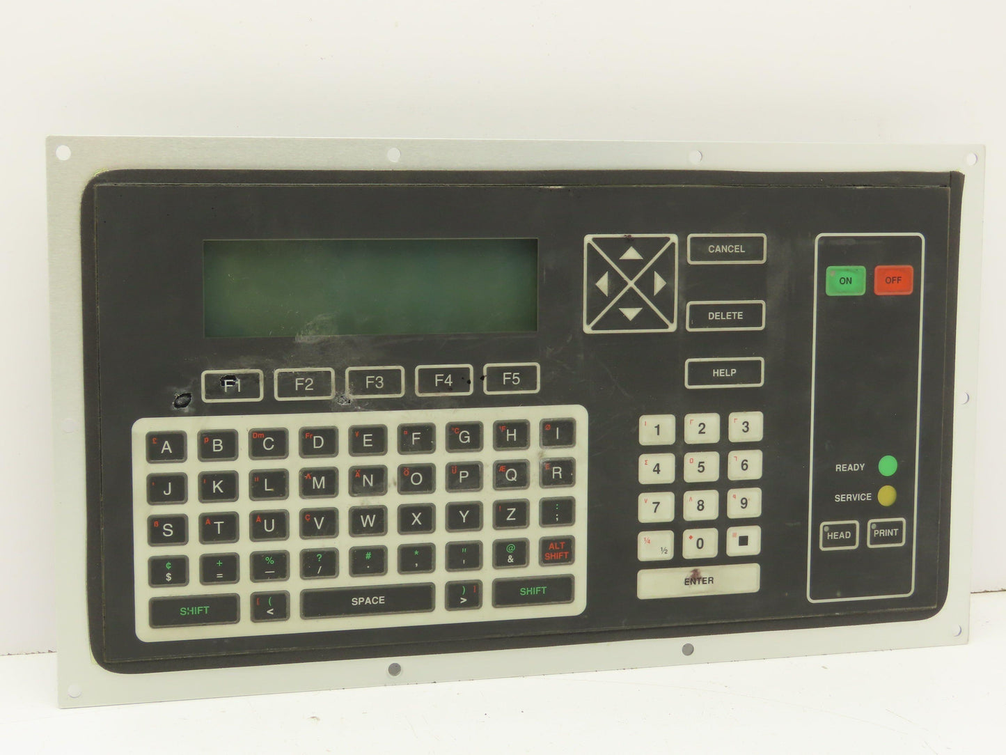 VideoJet Excel Ink Jet Printer Keyboard Interface Panel LCD Display