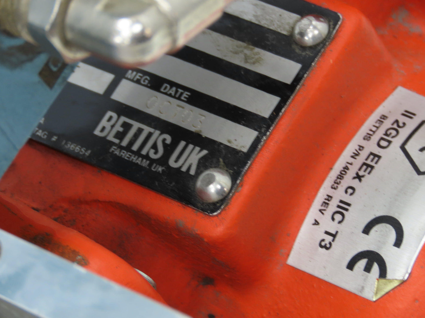 Bettis CBA315 Pneumatic Solenoid Actuated 5" Butterfly Valve 120psi 24VDC