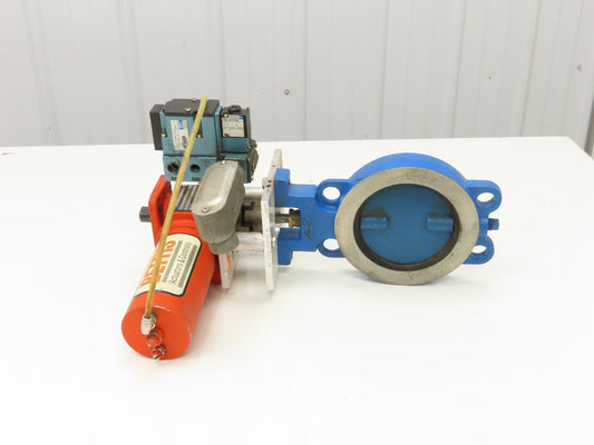 Bettis CBA315 Pneumatic Solenoid Actuated 5" Butterfly Valve 120psi 24VDC