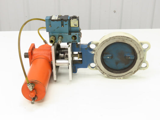 Bettis CB315 Pneumatic Solenoid Actuated 5" Butterfly Valve 120psi 120V