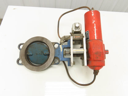 Bettis CB-315 Pneumatic Solenoid Actuated 5" Butterfly Valve 120psi 120V