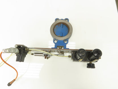Parker Pneumatic Cylinder Actuated 5" Butterfly Valve 150psi 24VDC Solenoid