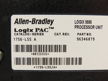 Allen Bradley 1756-L55 Logix Pac Processor Control Logix 750kb Memory 1756-M12/A