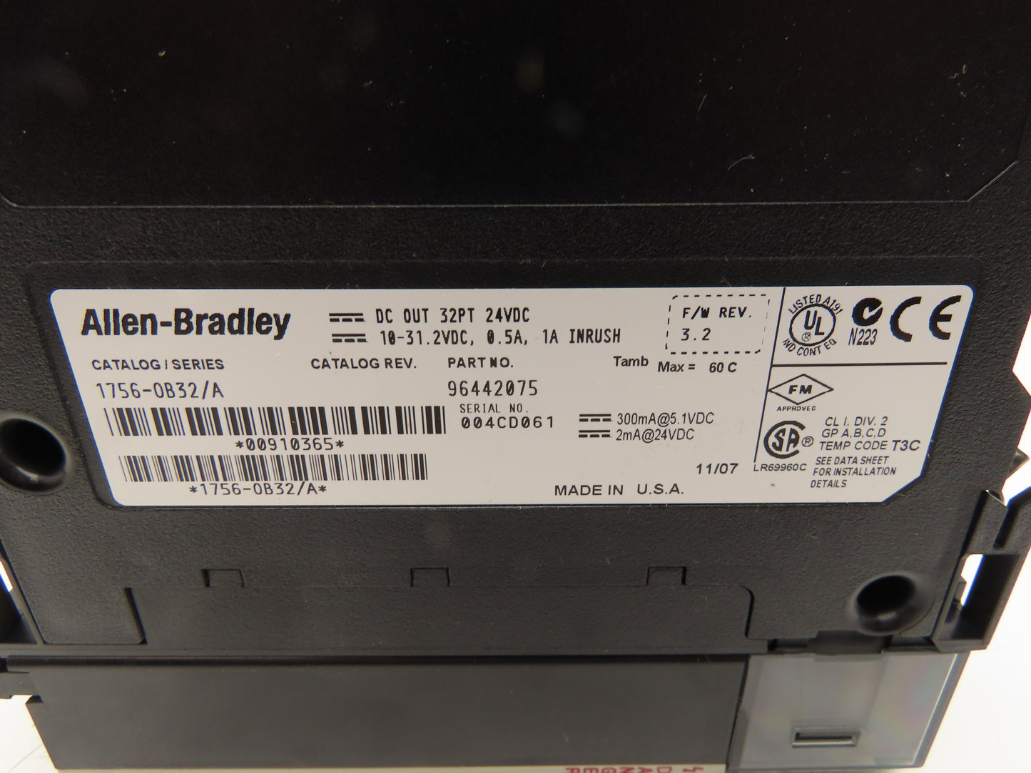 Allen Bradley 1756-0B32/A ControlLogix DC Output Module 32pt 12/24V Ser A