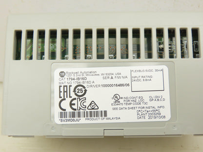 Allen Bradley 1794-IB16D Flex 16-Point 24VDC Digital Input Ser A Diagnostic