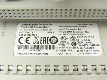 Allen Bradley 1794-OB16D Flex 16-Point 24VDC Source Output Ser A Diagnostic