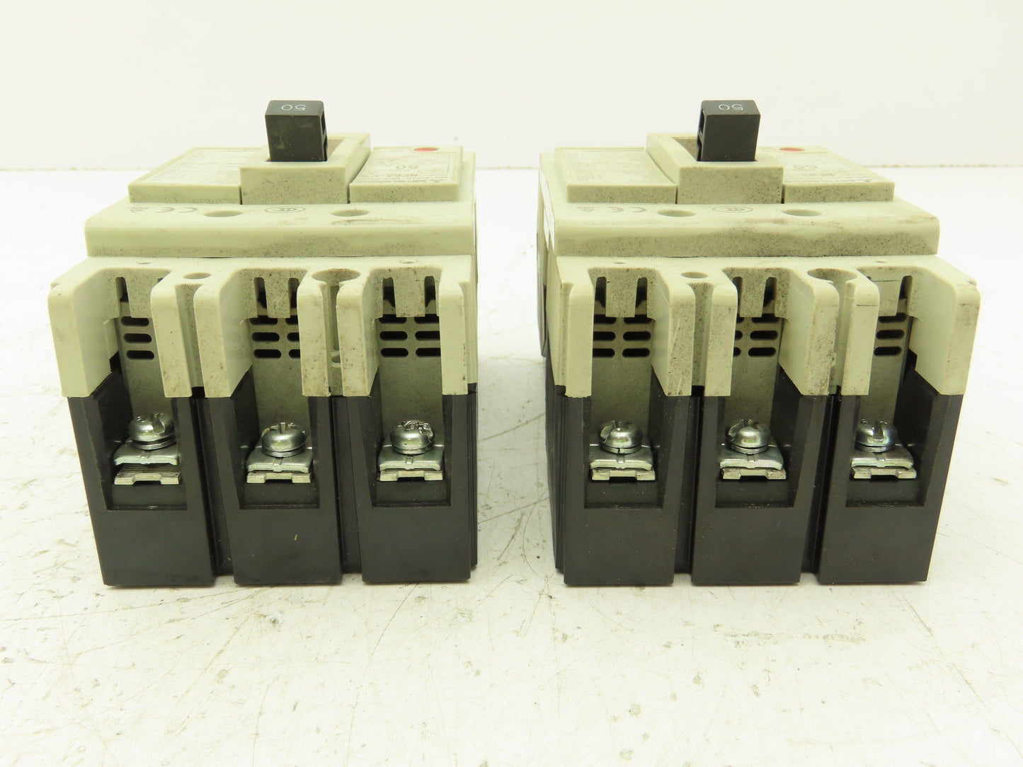 Mitsubishi NF63-CW No-Fuse Circuit Breaker 50A 3 Pole 600V Lot of 2