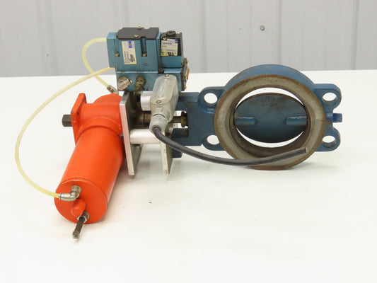 Bettis CB315 Pneumatic Solenoid Actuated 5" Butterfly Valve 120psi 24VDC