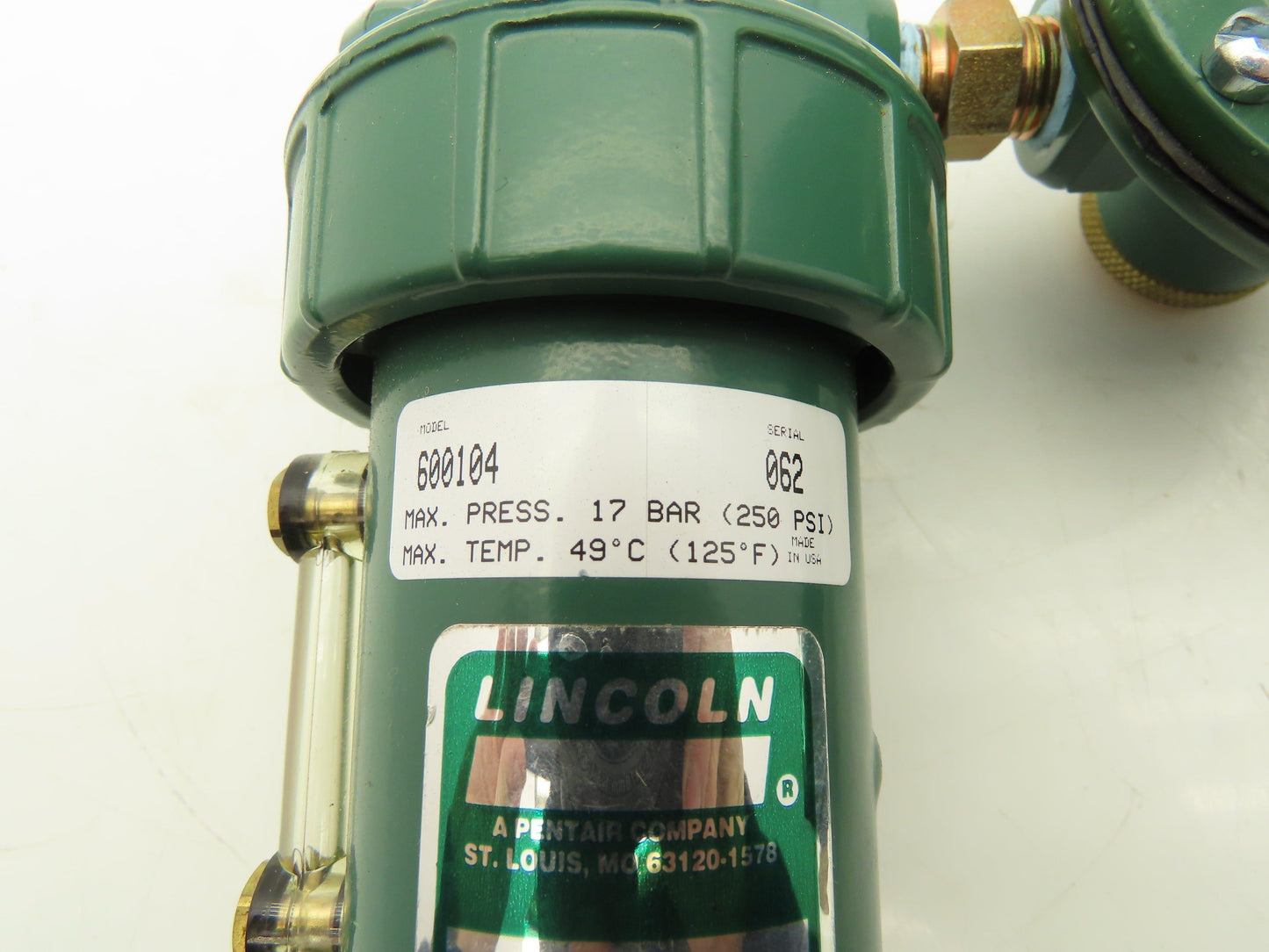 Lincoln 600104 Pneumatic Filter Regulator Lubricator Assembly 1/4" NPT