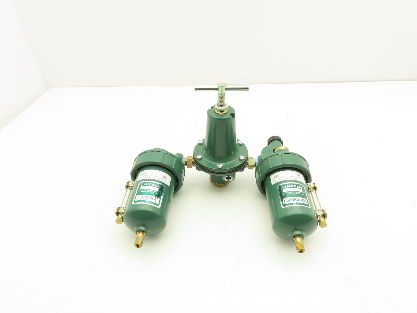 Lincoln 600104 Pneumatic Filter Regulator Lubricator Assembly 1/4" NPT