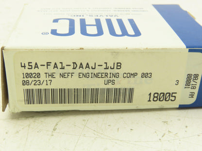 MAC 45A-FA1-DAAJ-1JB 4/2-Way Single Direct Solenoid Poppet Valve 120V 1/8" NPTF