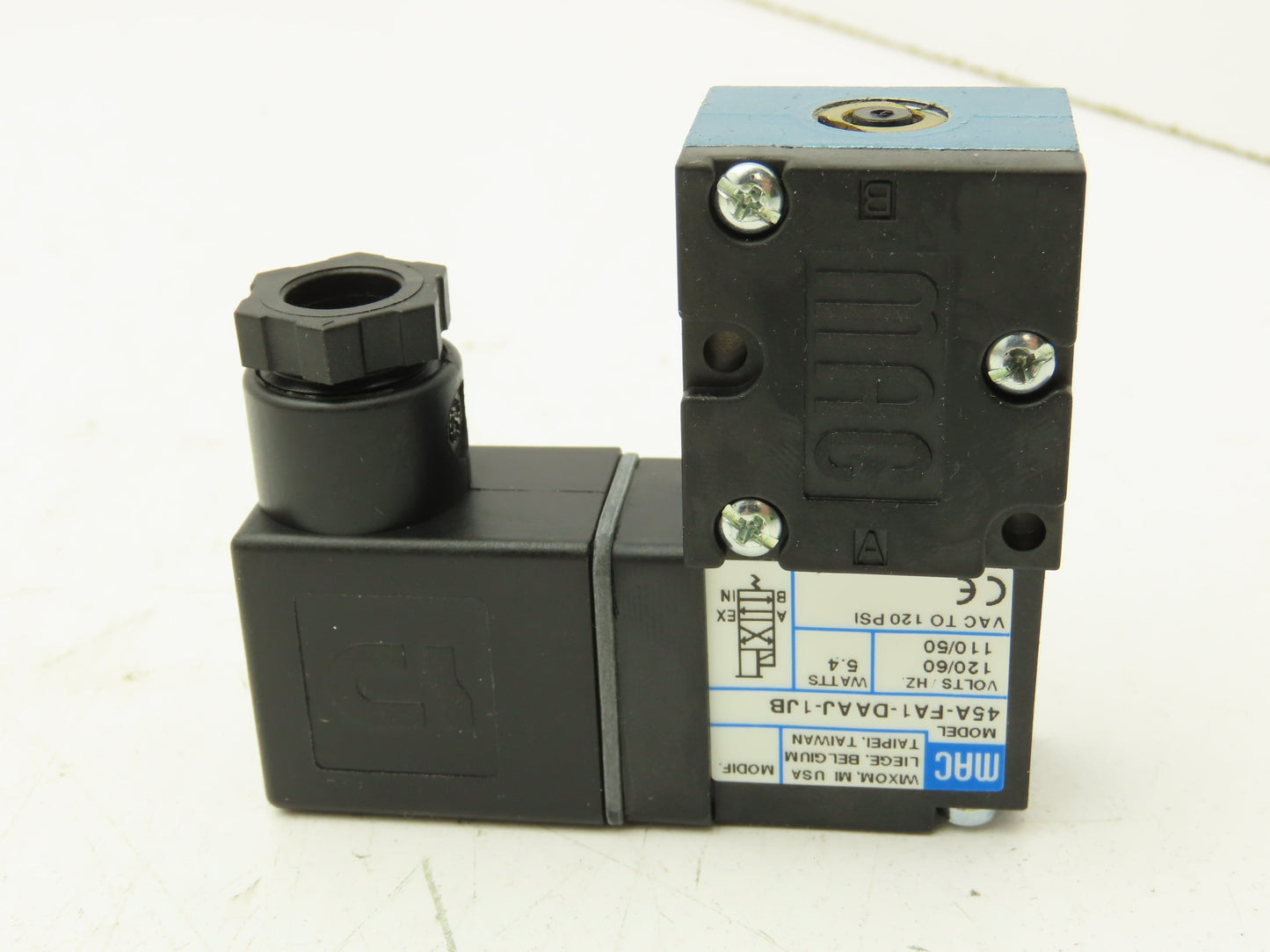 MAC 45A-FA1-DAAJ-1JB 4/2-Way Single Direct Solenoid Poppet Valve 120V 1/8" NPTF