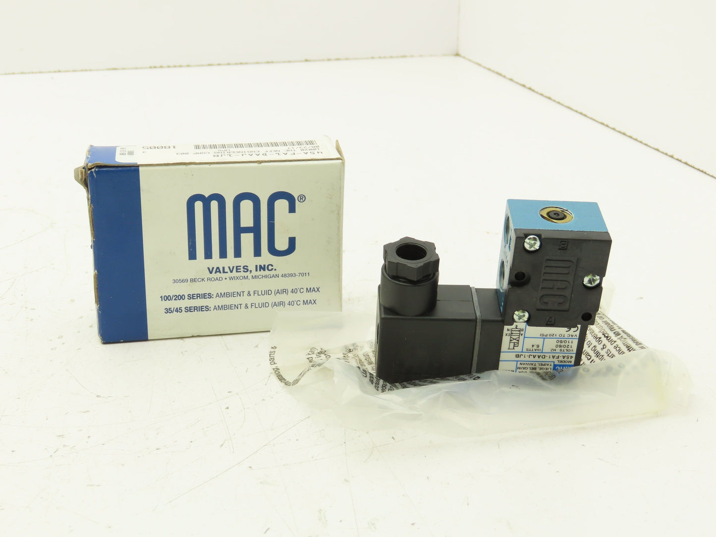 MAC 45A-FA1-DAAJ-1JB 4/2-Way Single Direct Solenoid Poppet Valve 120V 1/8" NPTF