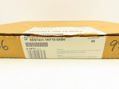 Siemens 6ES7 431-1KF10-0AB0 Simatic S7 Analog Input Module Ver 06