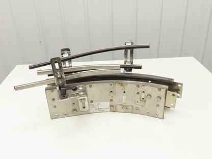 Arrowhead 3.25" Tabletop Belt Stainless Bottle Conveyor 45° Curve Section 21"L
