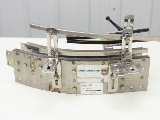Arrowhead 3.25" Tabletop Belt Stainless Bottle Conveyor 45° Curve Section 21"L