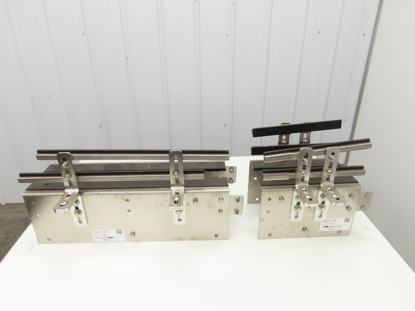Arrowhead 7.5" Tabletop Belt Stainless Bottle Conveyor Idler Sections 36"L