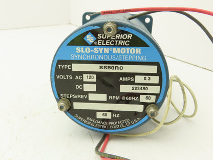 Superior Electric SS50RC SLO-SYN Synchronous/Stepping Motor 120V 72 RPM 0.3A