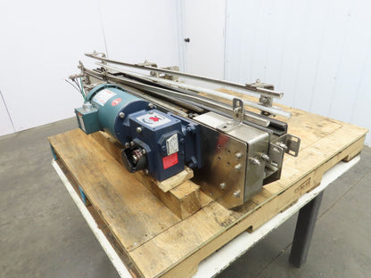 Arrowhead 3.25" Tabletop Stainless Bottle Conveyor 2-Belt Transfer 48" Drive 3PH