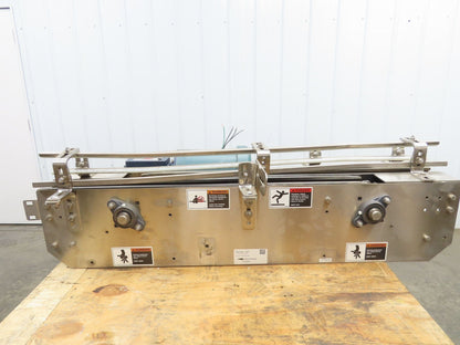 Arrowhead 3.25" Tabletop Stainless Bottle Conveyor 2-Belt Transfer 48" Drive 3PH