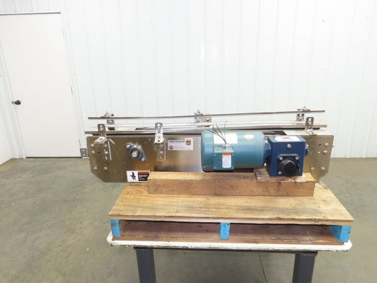 Arrowhead 3.25" Tabletop Stainless Bottle Conveyor 2-Belt Transfer 48" Drive 3PH