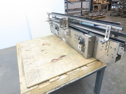 Arrowhead 3.25" Tabletop Stainless Bottle Conveyor 2-Belt Transfer 54" Drive 3PH