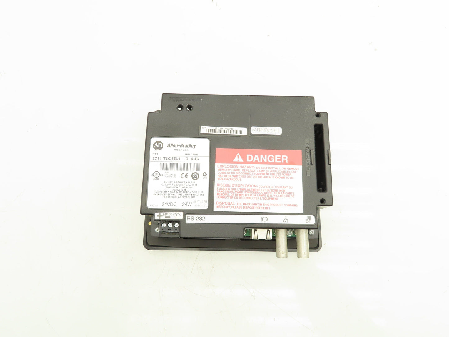 Allen Bradley 2711-T6C15L1 PanelView 600 Touch Screen PLC HMI SER B Frn 4.46