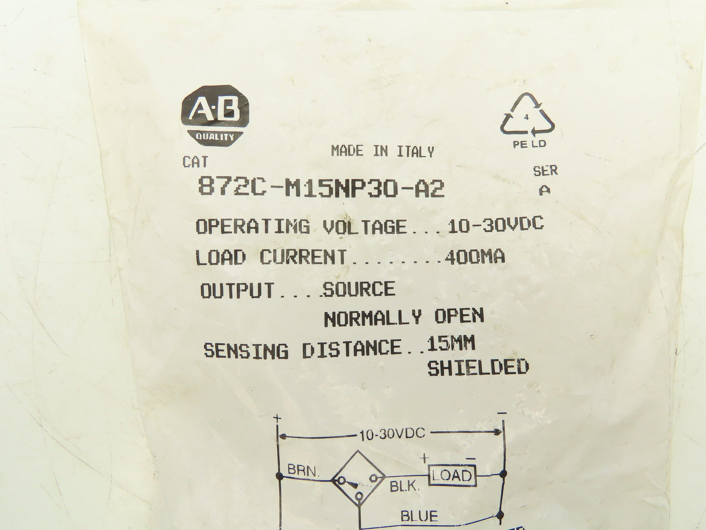 Allen Bradley 872C-M15NP30-A2 Inductive Proximity Sensor 15mm Range