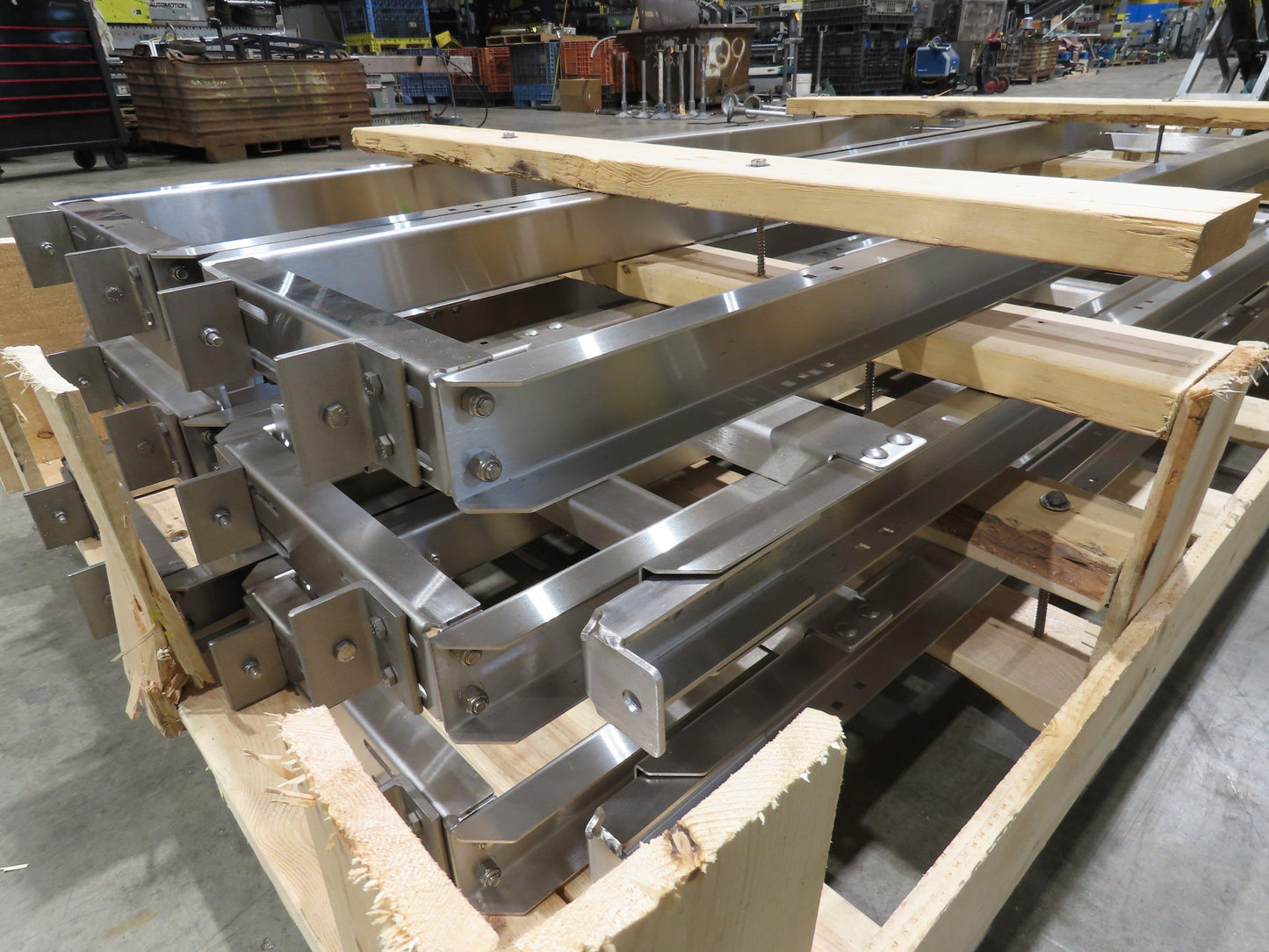Arrowhead Stainless Bottle Conveyor Riser Upright Leg Supports 14"x 8'  Lot of 5