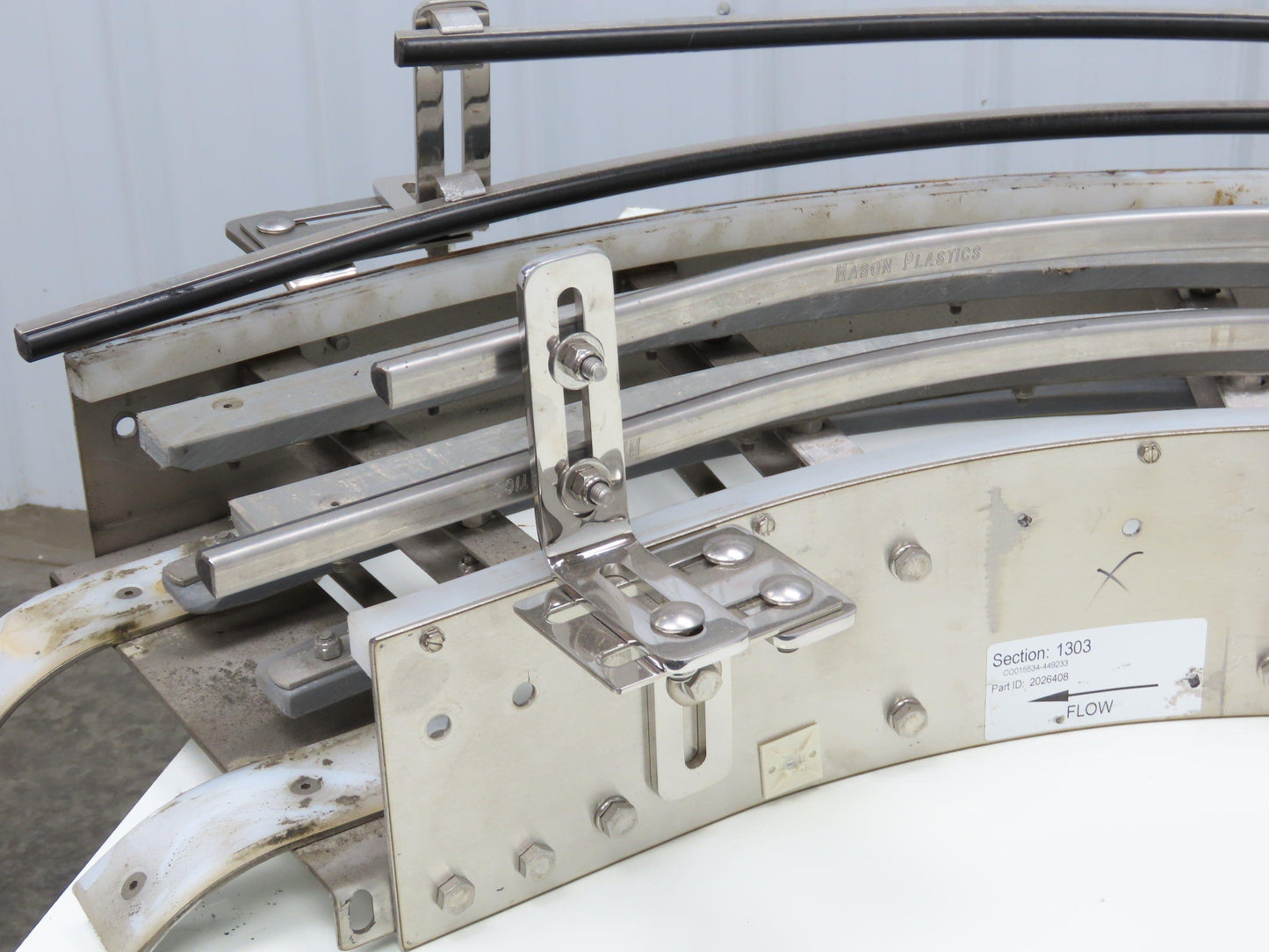 Arrowhead 12" Tabletop Belt Stainless Bottle Conveyor 90° Curve Section 51"