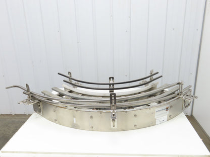 Arrowhead 12" Tabletop Belt Stainless Bottle Conveyor 90° Curve Section 51"