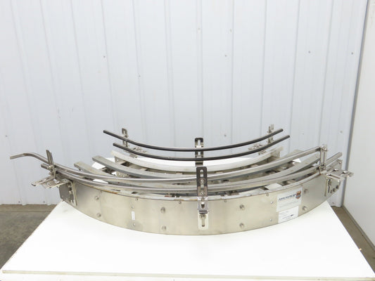 Arrowhead 12" Tabletop Belt Stainless Bottle Conveyor 90° Curve Section 51"