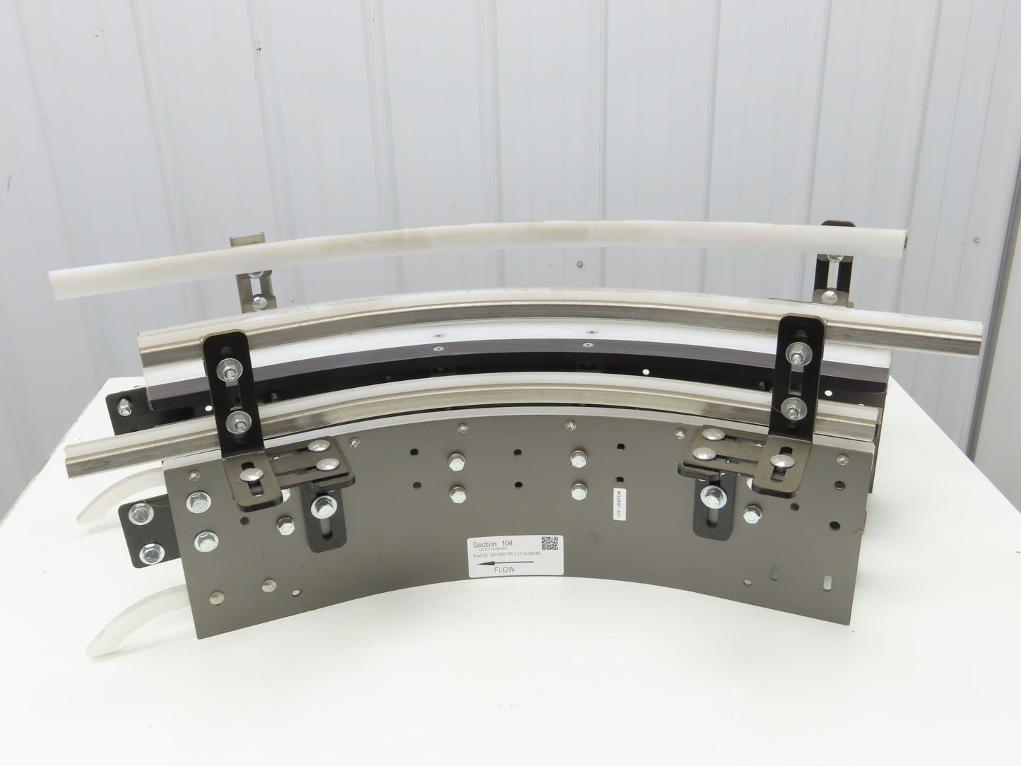 Arrowhead 10" Tabletop Belt Steel Bottle Conveyor 45° Curve Section 33"