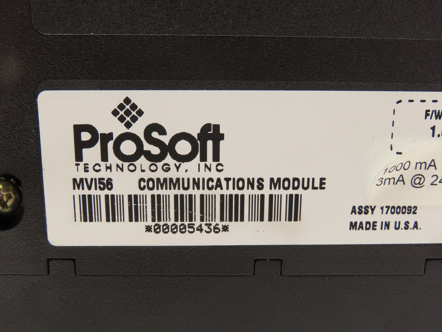 Prosoft MVI56 ControlLogix Communication Module F/W 1.03
