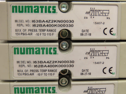 Numatics I63BA4Z2KN00030 120V Pneumatic Solenoid Valve 8-Station Manifold Assy
