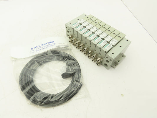 Numatics I63BA4Z2KN00030 120V Pneumatic Solenoid Valve 8-Station Manifold Assy