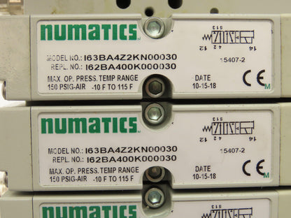 Numatics I63BA4Z2KN00030 120V Pneumatic Solenoid Valve 8-Station Manifold Assy