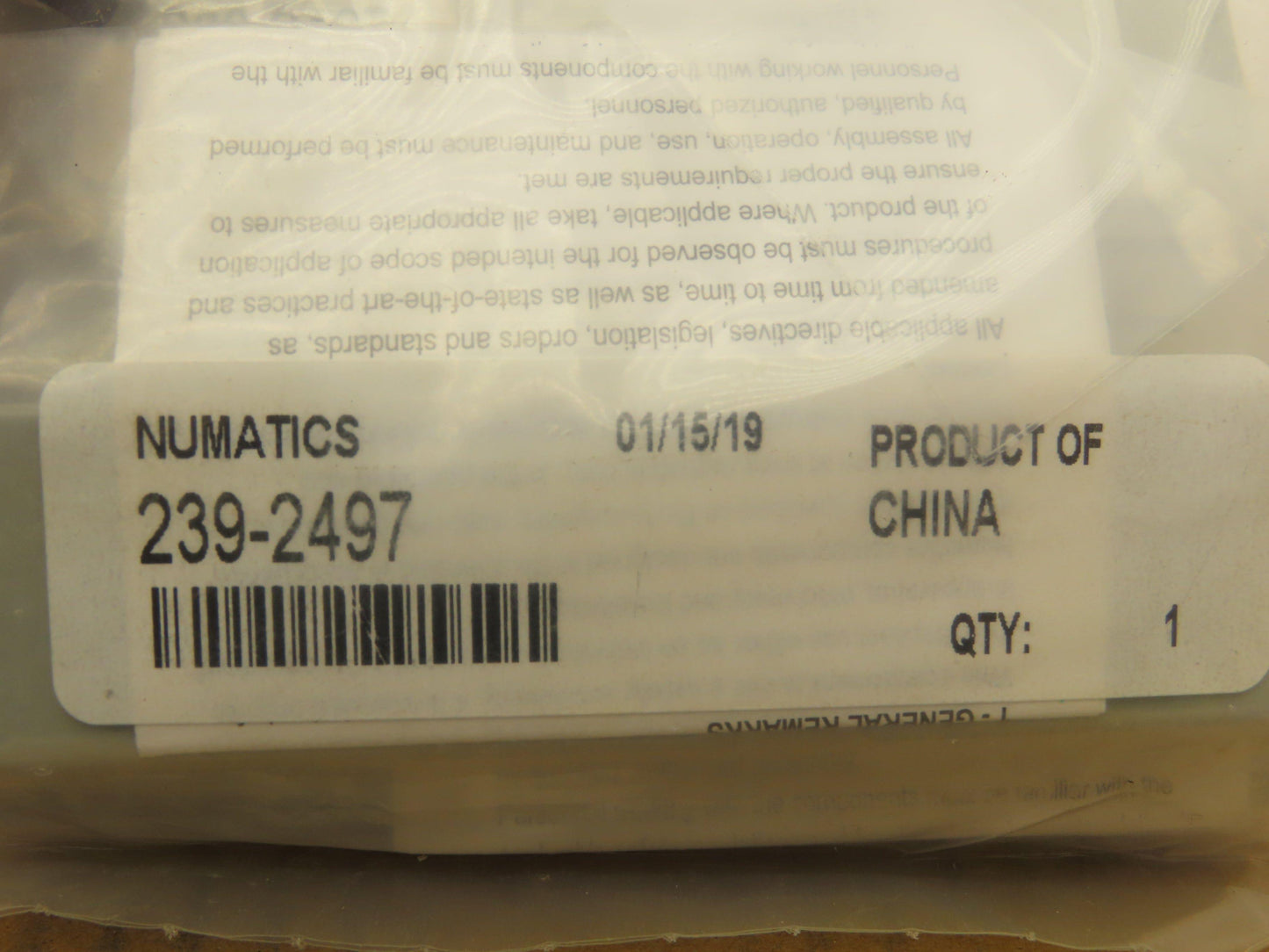 Numatics 239-2497 Pneumatic Manifold Blank Plate ISO 15407-2 26mm Lot of 6