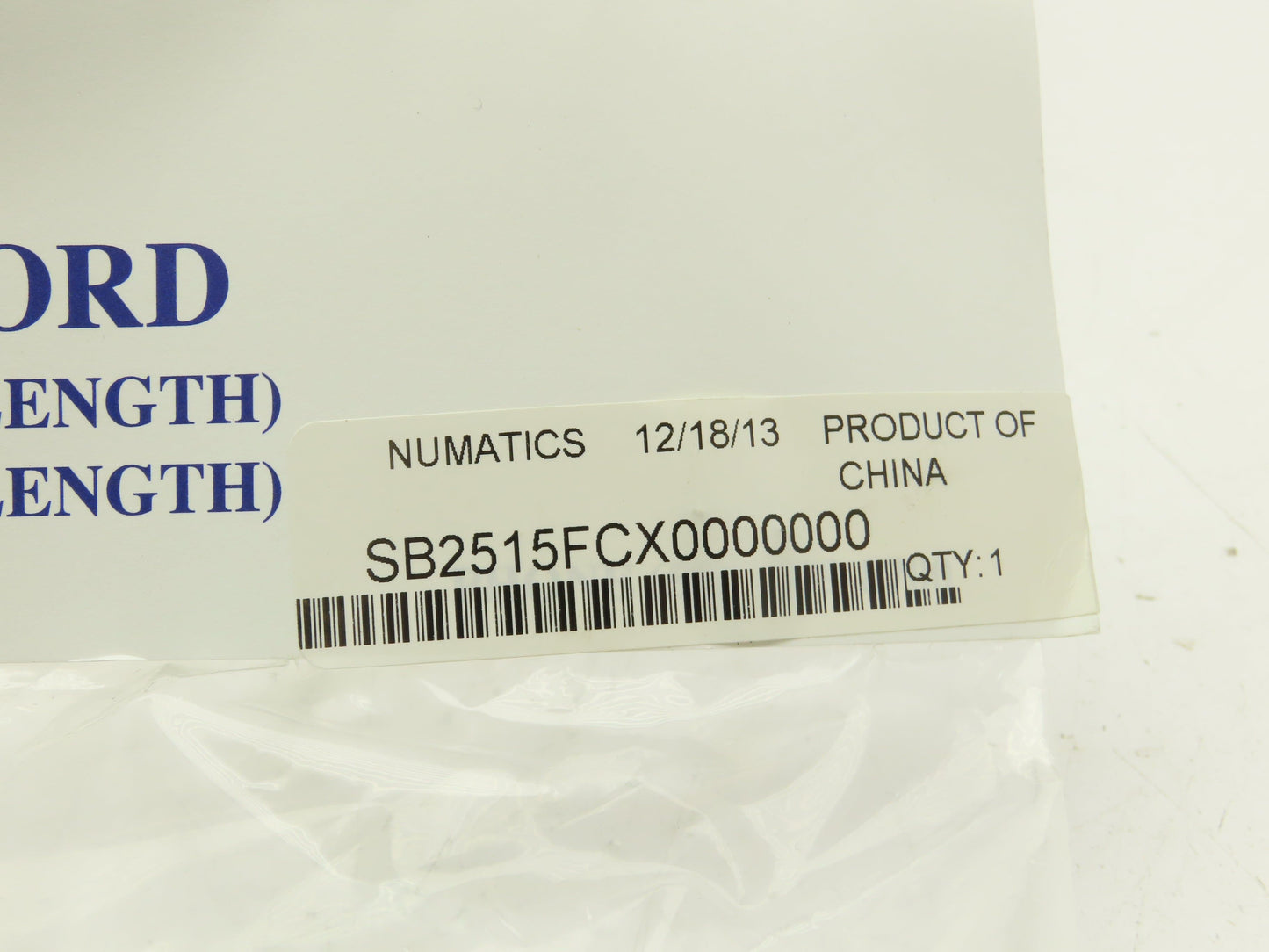 Numatics 25-15-90 Manifold Cordset 25-Pin Sub-D Female Elbow 15' Cord