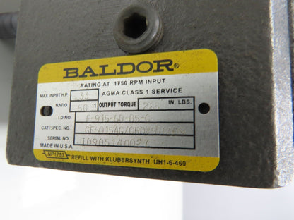 Baldor Reliance IDNM3538 Gearmotor .5Hp 460V 3PH 60:1 Reducer 29rpm LH 56C