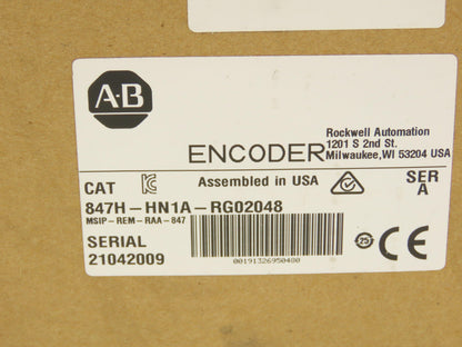 Allen Bradley 847H-HN1A-RG02048 Rockwell 847 Incremental Optical Encoder 3/8"