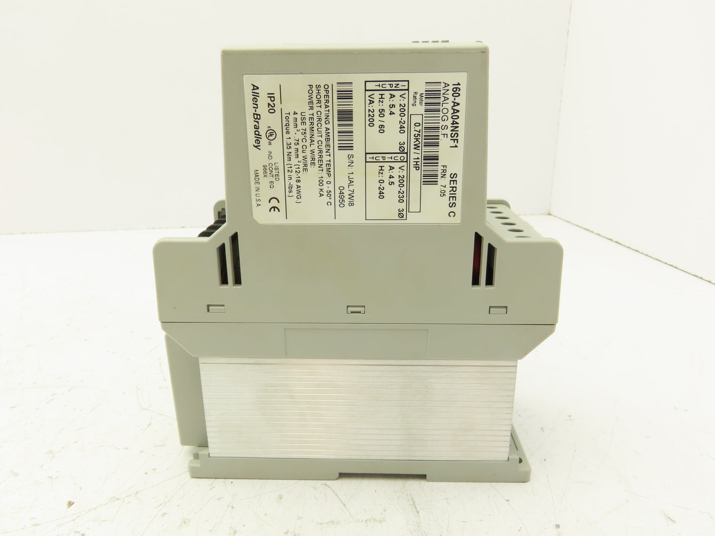 Allen Bradley 160-AA04NSF1 Variable Speed AC Drive VFD 1HP 5.4A 240V 3PH