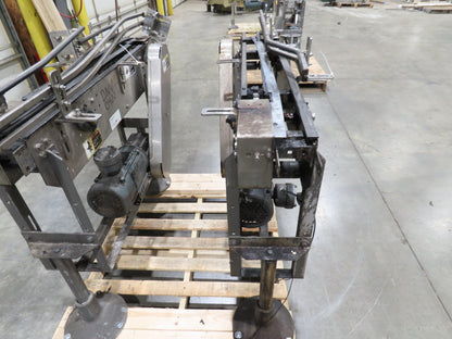 Arrowhead 3.25" Tabletop Stainless Bottle Conveyor 2-Belt Transfer 48" Drive