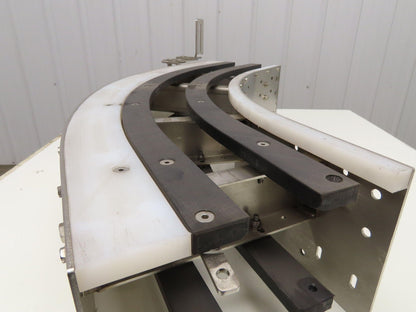 Arrowhead 10" Tabletop Belt Steel Bottle Conveyor 60° Curve 40"L x 7-5/8"H