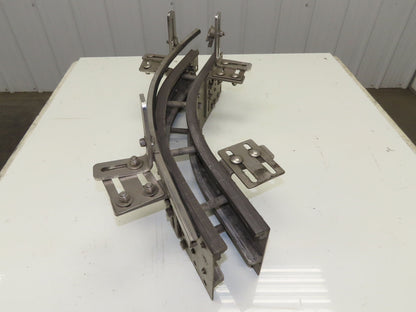 Arrowhead 3.25" Tabletop Belt Stainless Bottle Conveyor 45° Curve 26"L x 5-5/8"H