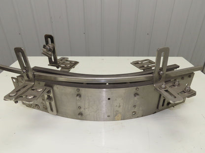 Arrowhead 3.25" Tabletop Belt Stainless Bottle Conveyor 45° Curve 26"L x 5-5/8"H