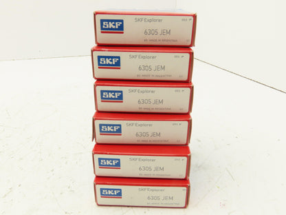SKF 6305 JEM Deep Groove Ball Bearing 25mm ID 62mm OD Lot of 6