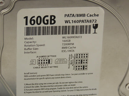 White Label WL160PATA872 160GB PATA/8MB Cache Notebook Hard Drive