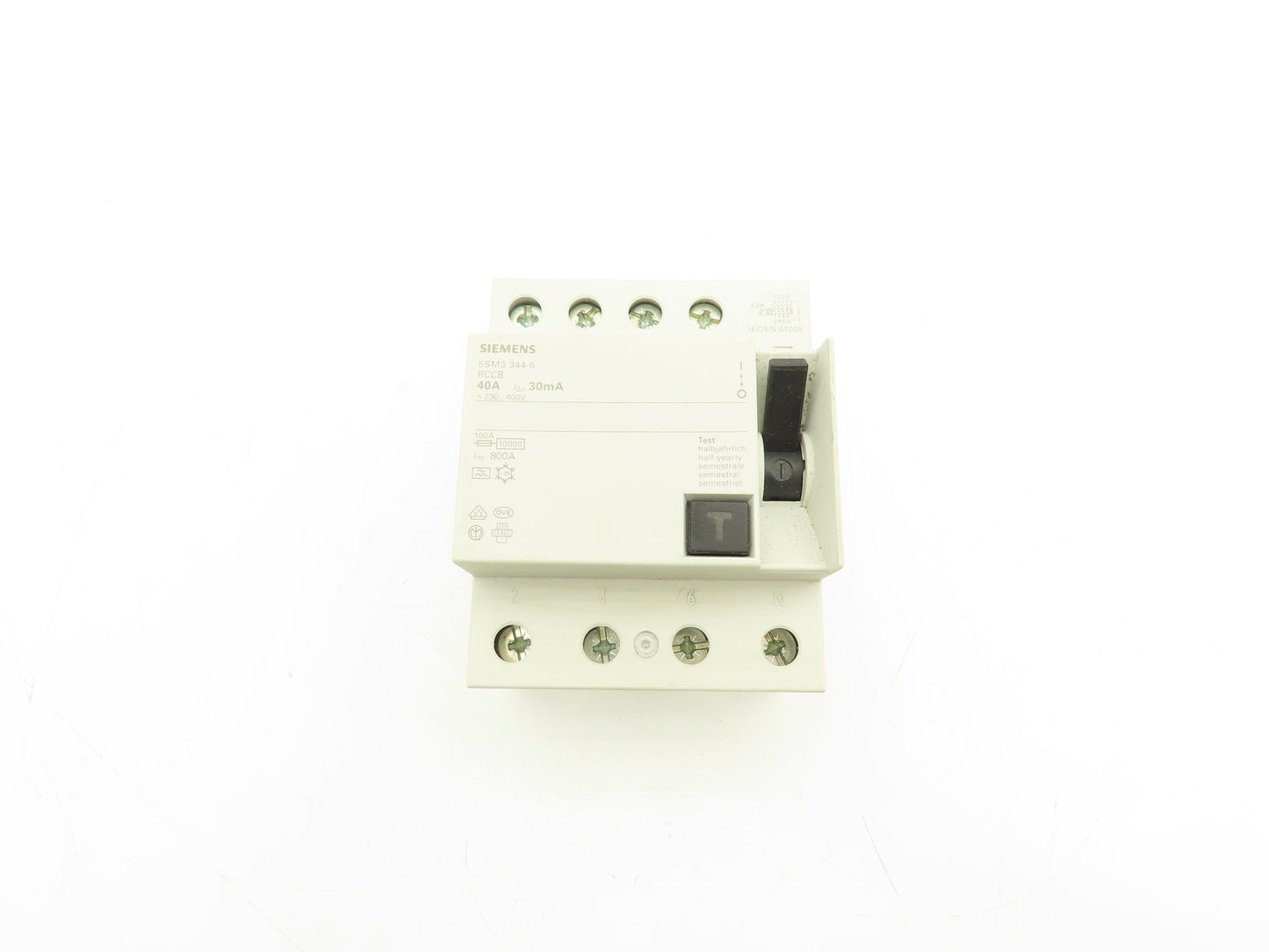 Siemens 5SM3344-6 Circuit Breaker 4 Pole 40 Amp RCCB 400V