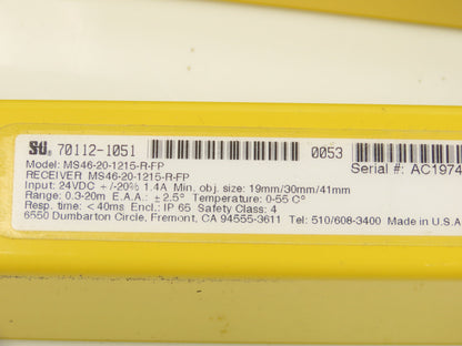 STI MS46-20-1215-R-FP Safety Light Curtain Transmitter/Receiver Set 48"